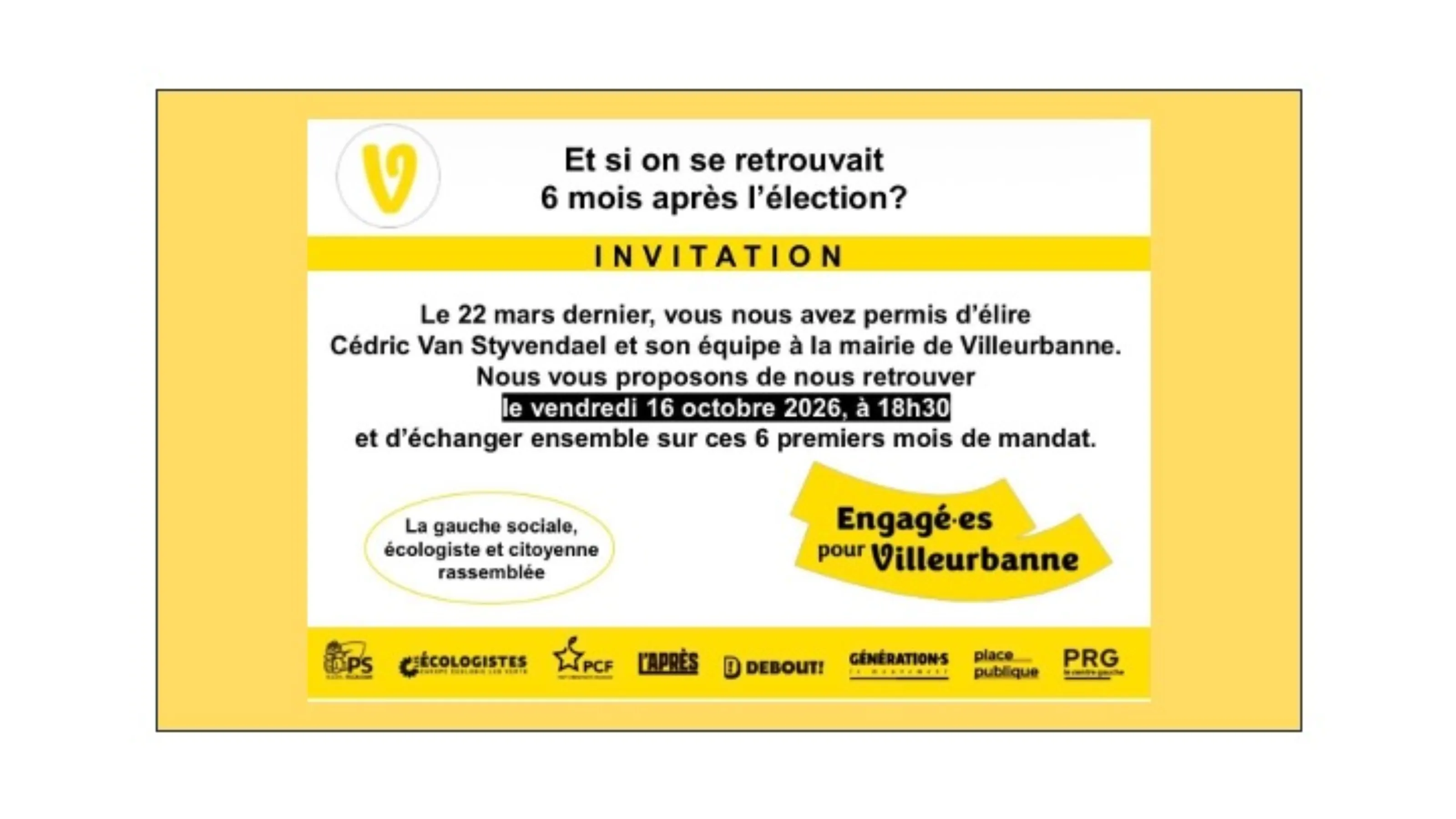 Villeurbanne 
Venez rencontrer vos élus!