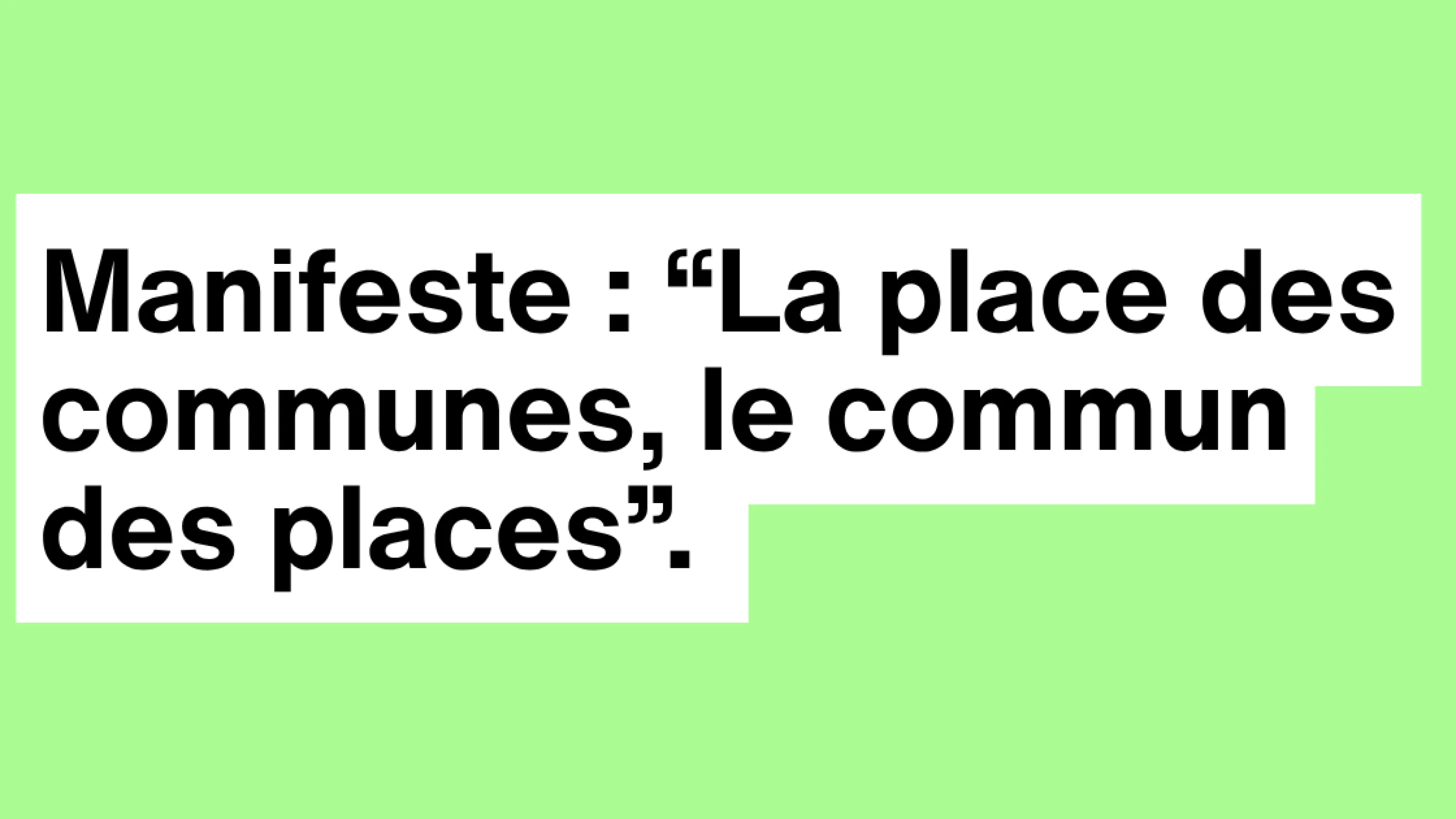 “La place des communes, le commun des places” : Manifeste de Place publique Jeunes pour les élections municipales de 2026